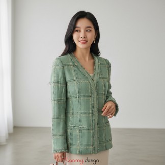 Green silk-lined double-layer vest